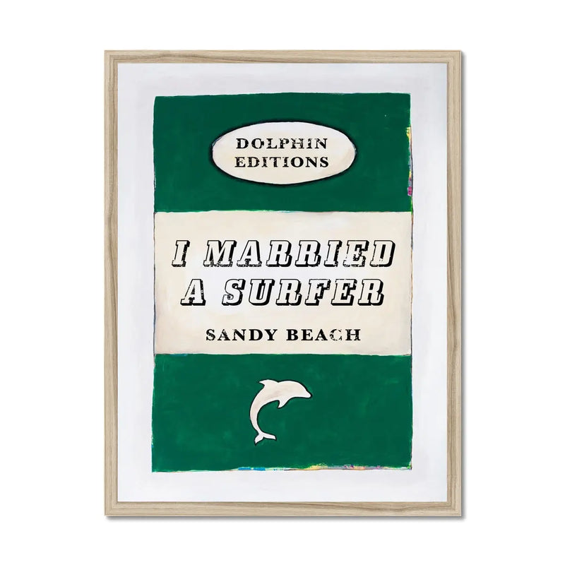 Vintage Book Art - I Married A Surfer - Framed - Beach House Art