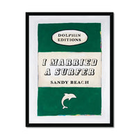 Vintage Book Art - I Married A Surfer - Framed - Beach House Art