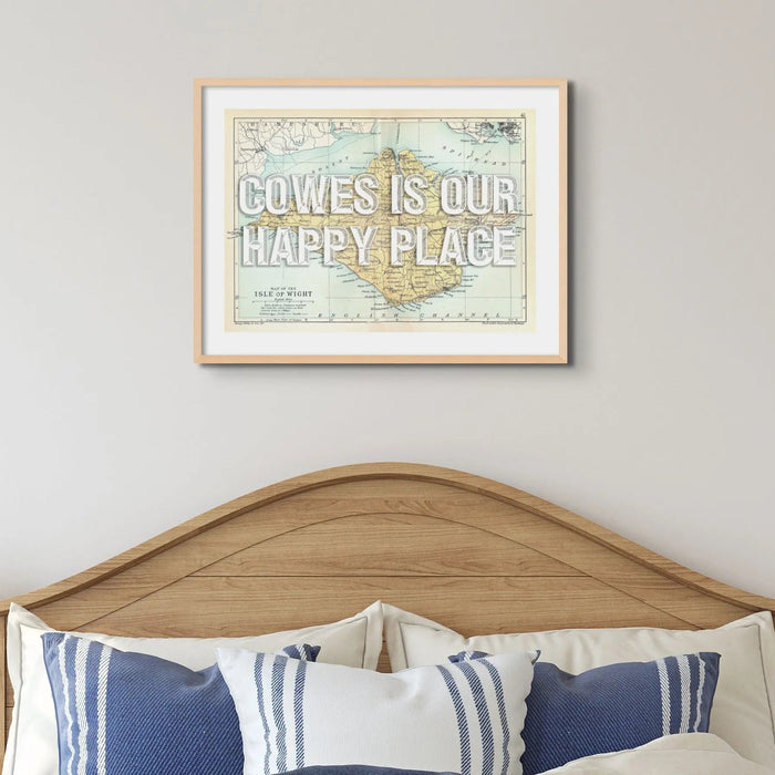 Isle of Wight Map Print Personalised Art Print in white font 