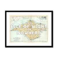 vintage map art print of the Isle of Wight. Check out the IOW or Nowhere White Edition, in a framed version.