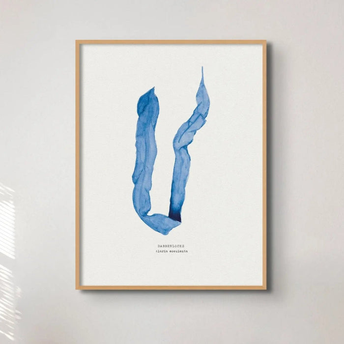 Indigo Seaweed Print Wall Art (Dabberlocks) - Unframed - Beach House Art