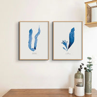 Indigo Seaweed Print Wall Art (Dabberlocks) - Unframed - Beach House Art