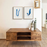 Indigo Seaweed Print Wall Art (Dulse No.3) - Unframed - Beach House Art