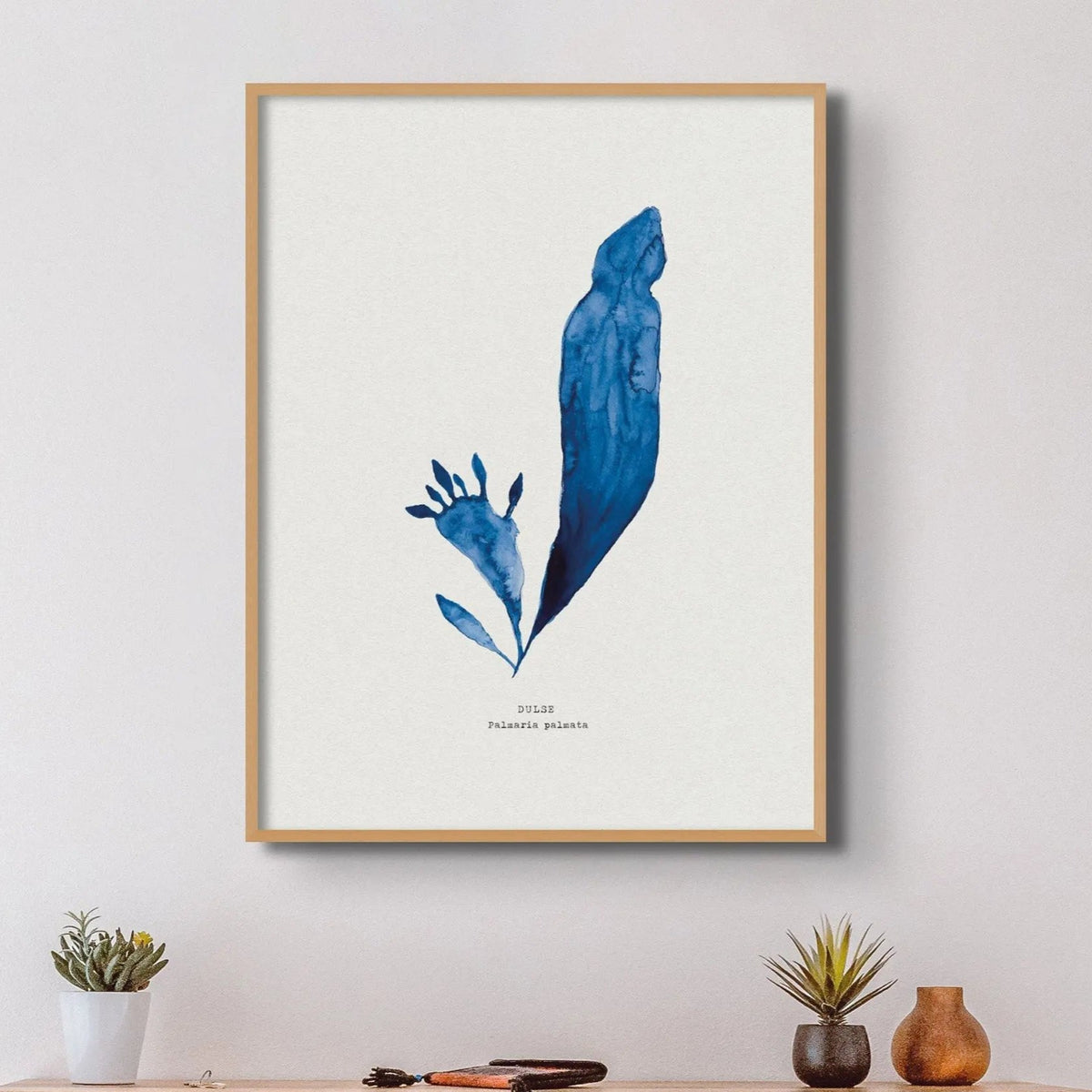 Indigo Seaweed Print Wall Art (Dulse No.3) - Framed - Beach House Art