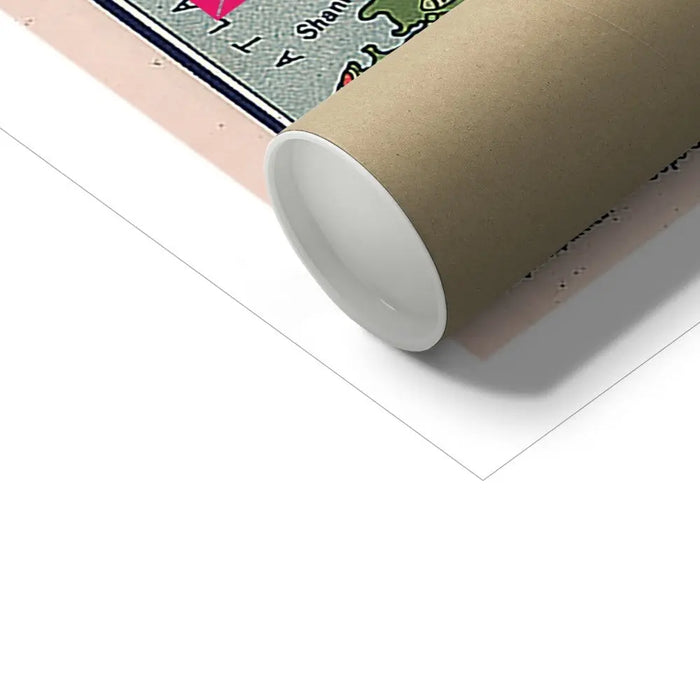 Ireland Map Personalised Art Print (Pink Vintage Font) Fine Art Print