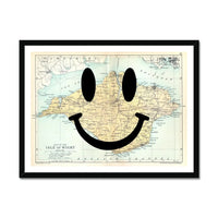 Isle of Wight Makes Me Happy (Isle of Wight Map) Vintage Map Art - Framed - Beach House Art