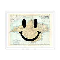 Isle of Wight Makes Me Happy (Isle of Wight Map) Vintage Map Art - Framed - Beach House Art