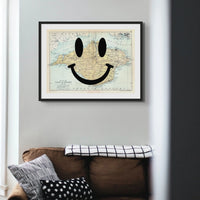 Isle of Wight Makes Me Happy (Isle of Wight Map) Vintage Map Art - Framed - Beach House Art
