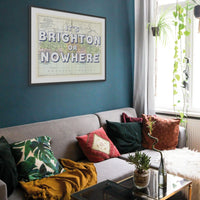 It's Brighton or Nowhere (Sussex Map) Vintage Map Art - Unframed - Beach House Art