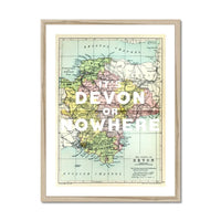 It's Devon or Nowhere Art Print | Map Print of Devon | Vintage Map Art - Framed Wall art