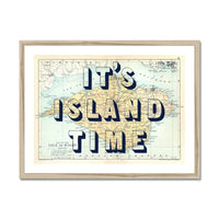 It's Island Time (Isle of Wight Map) Vintage Map Art - Framed - Beach House Art