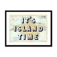 It's Island Time (Isle of Wight Map) Vintage Map Art - Framed - Beach House Art