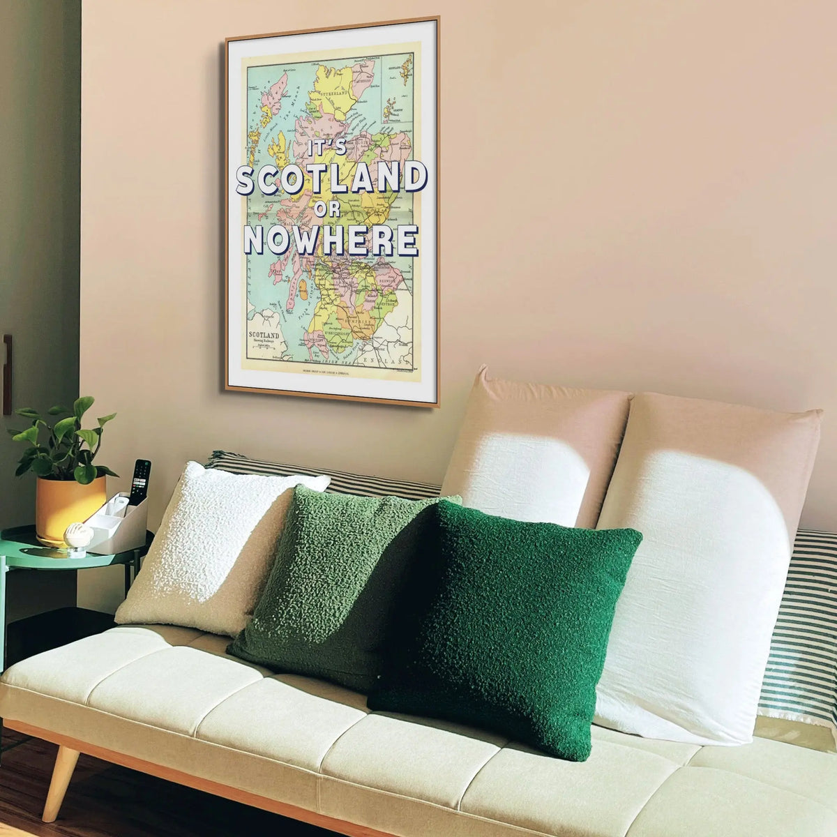 It's Scotland or Nowhere (Scotland Map) Vintage Map Art - Unframed - Beach House Art