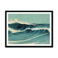 Japanese Woodblock Wave No 1 - Framed Print Wall Art 45.00 Beach House Art