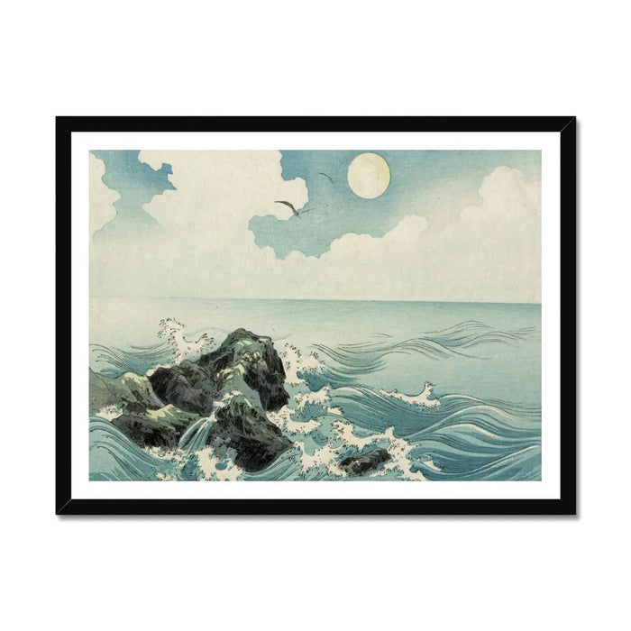 Japanese Woodblock Wave No 2 - Framed Print Wall Art 45.00 Beach House Art