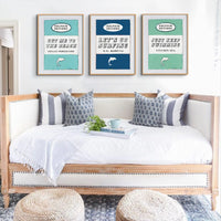 I would recommend the "Just Keep Swimming" vintage book cover art print in Jade Green which comes framed.