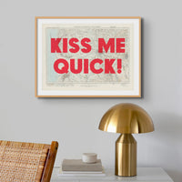 Kiss Me Quick Art Print | Map Print of Blackpool | Map Art - Framed Wall Art