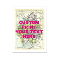 Custom Map Print of Lake District | Personalised Art Print in Pink Font - Unframed Wall Art