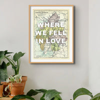 custom Lake District Map Print | Personalised Art Print in White Font - Unframed Wall art