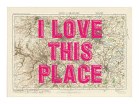 Leeds Personalised Map Print | Custom Map of Leeds | Pink Vintage Font - Framed Wall Art