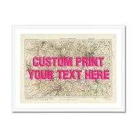 Leeds Personalised Map Print | Custom Map of Leeds | Pink Vintage Font - Framed Wall Art