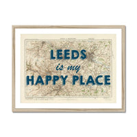 Leeds is my Happy Place | Map Print of Leeds | Map Art - Framed Wall Art