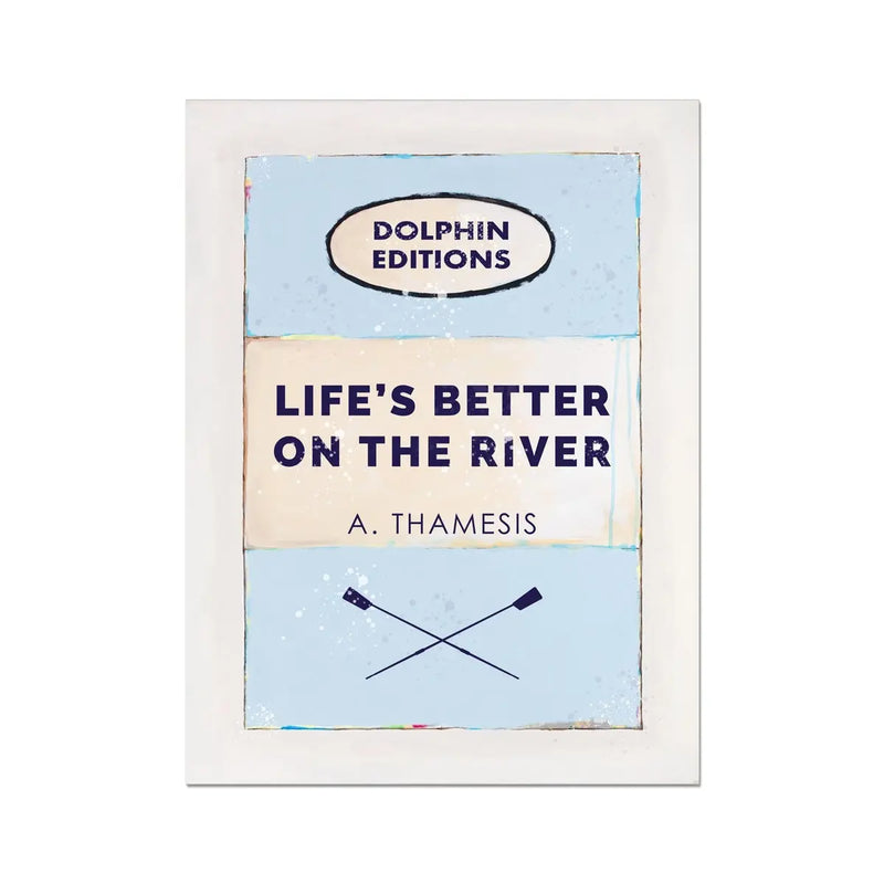 Life's Better on the River (Vintage Book Art) - Unframed - Beach House Art