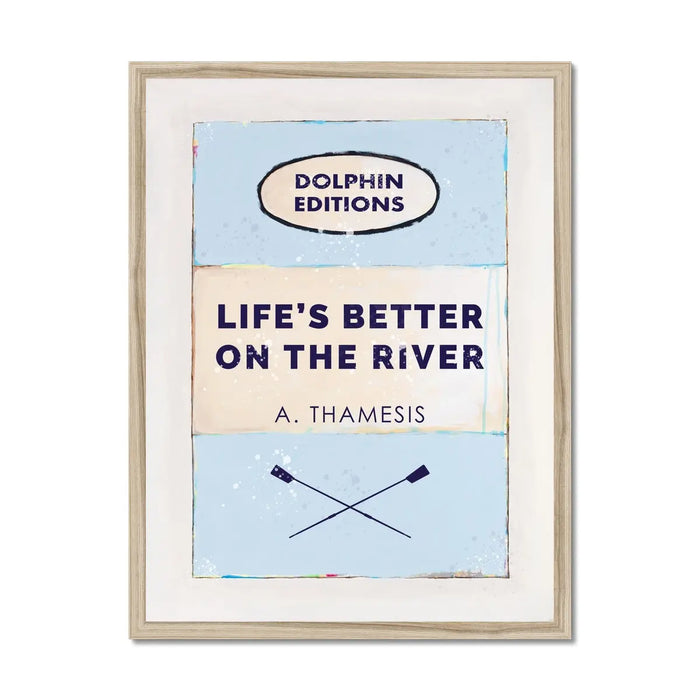 Life's Better on the River (Vintage Book Art) - Framed - Beach House Art