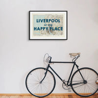 Liverpool is my Happy Place Art Print | Vintage Map Print of Liverpool - Unframed Wall Art