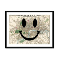 London Makes Me Happy (London Map) Vintage Map Art - Framed - Beach House Art
