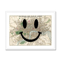 London Makes Me Happy (London Map) Vintage Map Art - Framed - Beach House Art