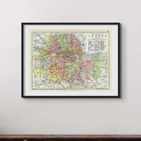 Map Print Of London | Vintage Map Print | London - Unframed