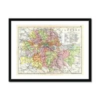 Framed London Map Print | Vintage Map Print | London - Framed