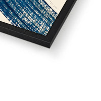 Framed abstract art print of a nautical knot in blue - coastal wall art