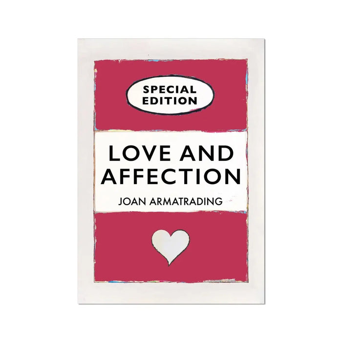 Love and Affection Song Lyric Book Cover Print in Red - Unframed Wall Art