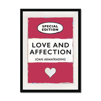 Love and Affection Song Lyric Book Cover Print in Red - Framed Wall Art
