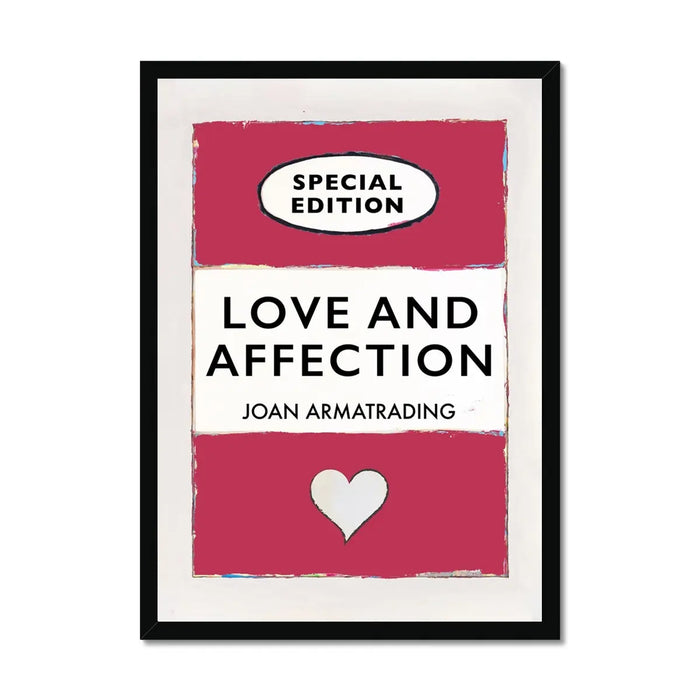 Love and Affection Song Lyric Book Cover Print in Red - Framed Wall Art