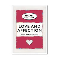 Love and Affection Song Lyric Book Cover Print in Red - Framed Wall Art