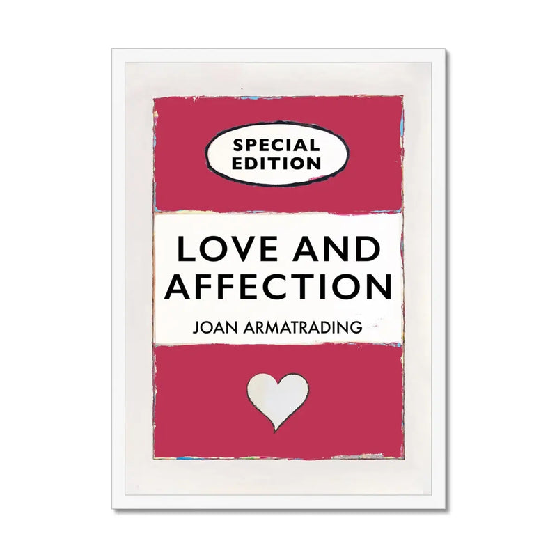 Love and Affection Song Lyric Book Cover Print in Red - Framed Wall Art