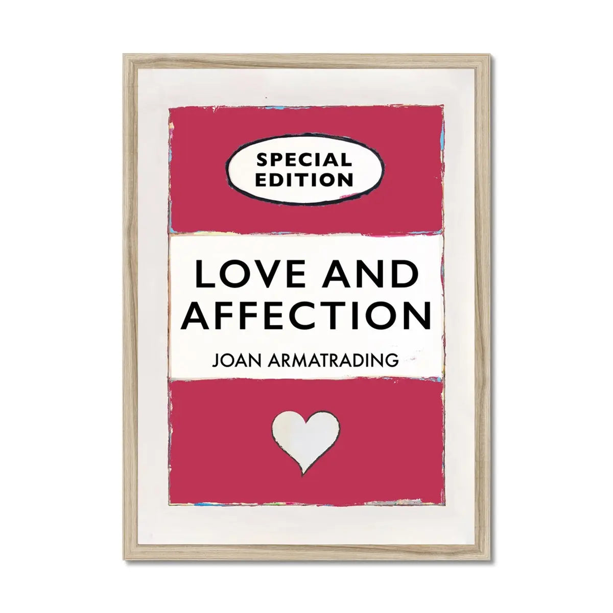 Love and Affection Song Lyric Book Cover Print in Red - Framed Wall Art