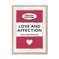 Love and Affection Song Lyric Book Cover Print in Red - Framed Wall Art