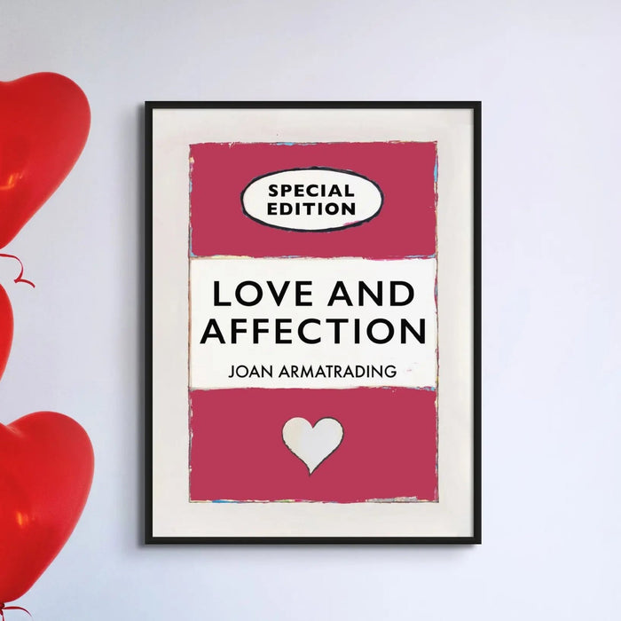 Love and Affection Song Lyric Book Cover Print in Red - Unframed Wall Art