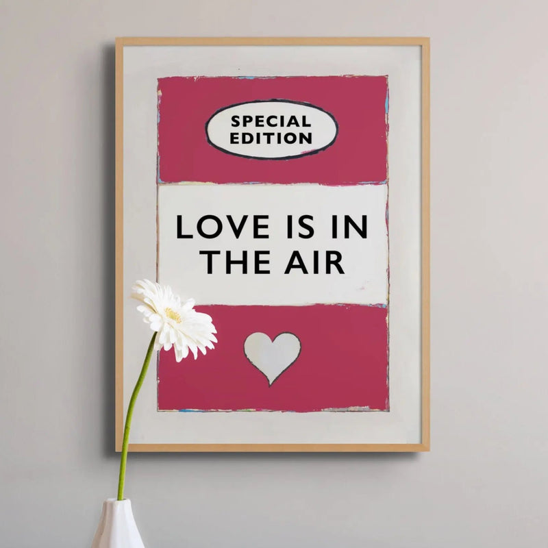 Love is in the Air (Viva Magenta) Sony Lyric Book Cover Print - Unframed Song Lyric Wall Art