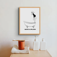 Make a Splash (White) Bathroom Word Art Print - Framed Wall Art 