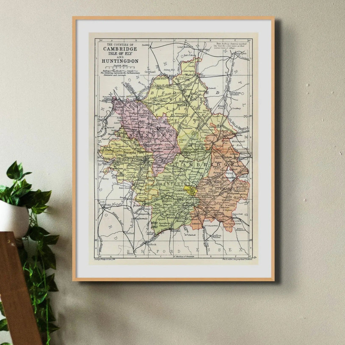 Map print of Cambridge | Vintage Map of Cambridge Print - Unframed Wall Art