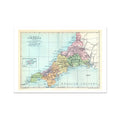 Map Print of Cornwall | Vintage Cornwall Map Print | Unframed Wall Art