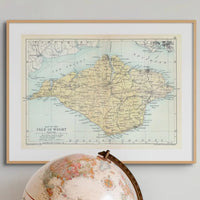 Vintage Map Print of Isle of Wight - Unframed Wall Art