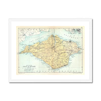 Map Print of the Isle of Wight | Vintage Map of Isle of Wight Print - Framed Wall Art