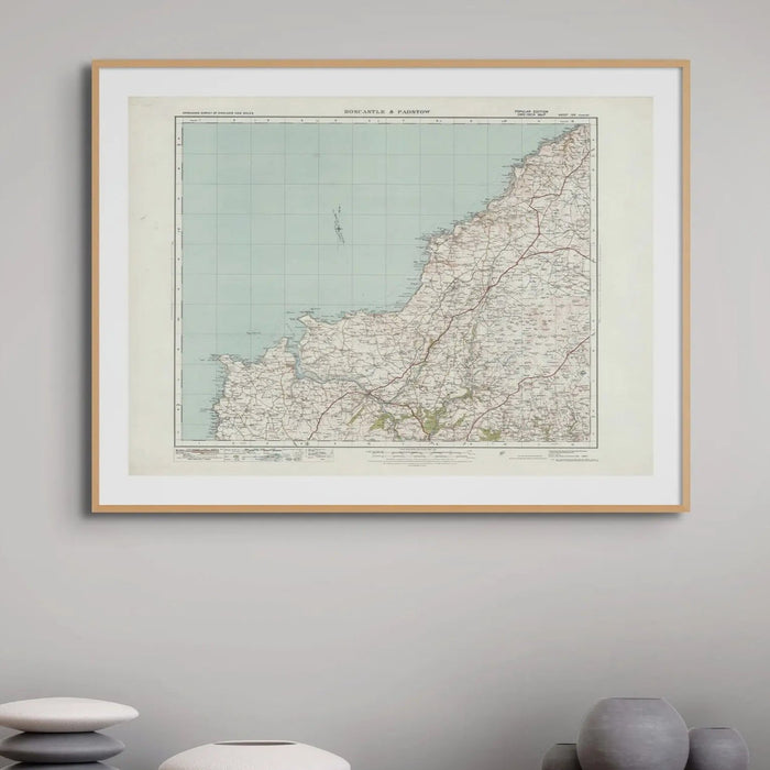 Map Print of North Cornwall Print | Vintage Map of North Cornwall Print - Unframed Wall Art
