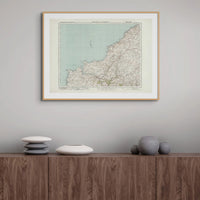 Map Print of North Cornwall Print | Vintage Map of North Cornwall Print - Unframed Wall Art